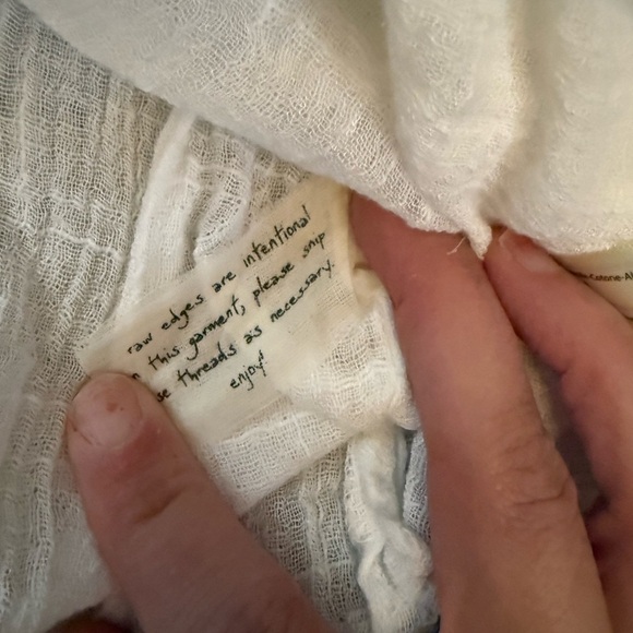 Free People FP One Textured Ruffle Blouse Ivory Size Small - Picture 9 of 9